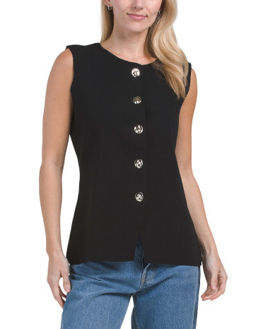Button Front Sweater Vest | TJ Maxx