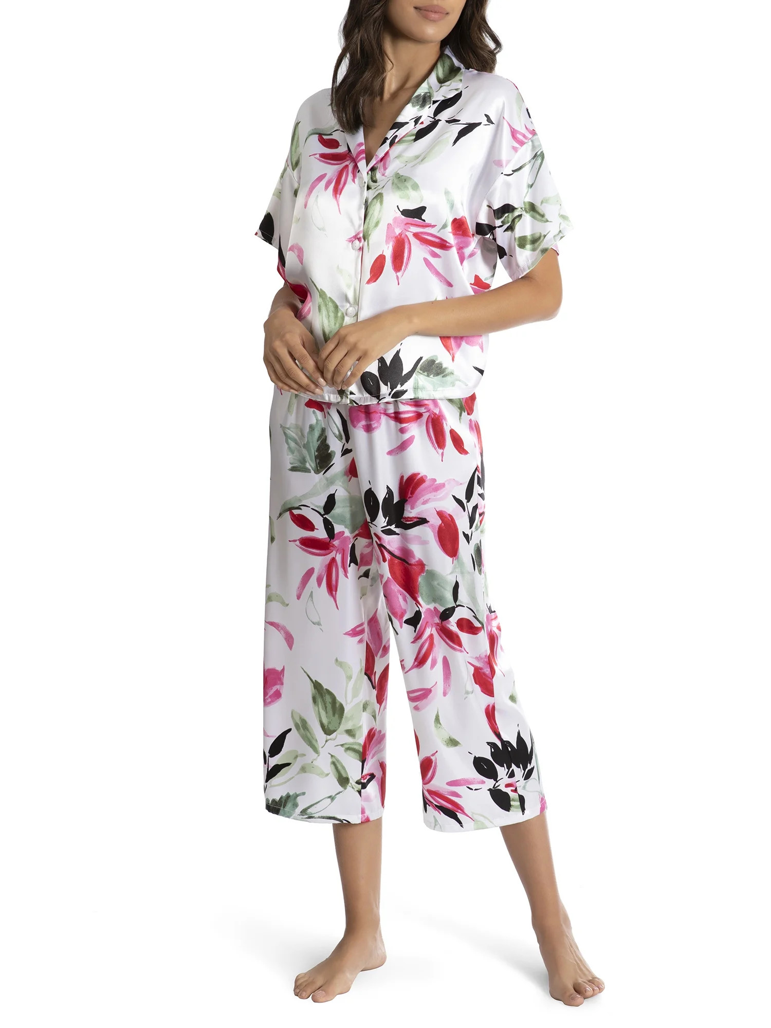 Secret Treasures Women’s and Women’s Plus Crop PJ Set | Walmart (US)