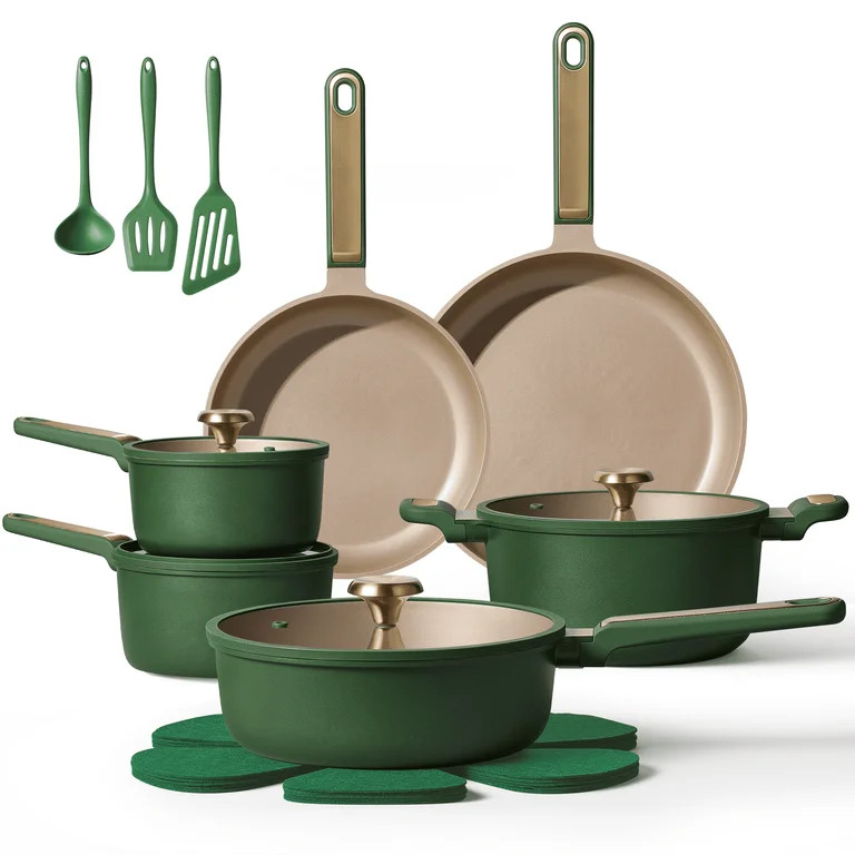 Carote 18-Piece Pots and Pans Set, Nonstick Cookware with Lids, Induction Compatible, Kitchen Coo... | Walmart (US)