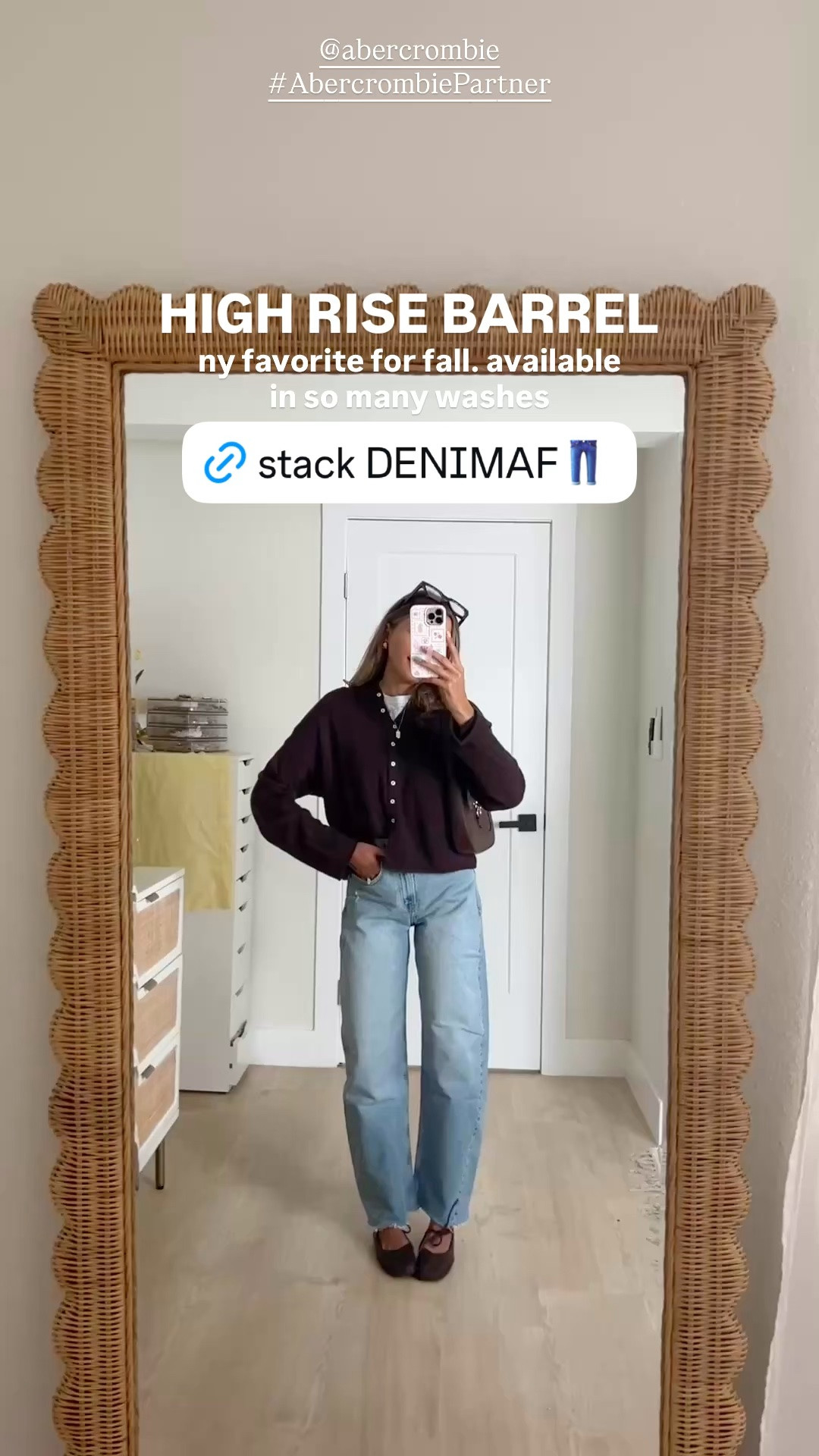 #AbercrombiePartner the best time of the year to stock up on my favorite @abercrombie jeans for fall👖💕 25-50% off denim + 20% off almost everything else + codes stack use DENIMAF for an extra 15% off. wearing a 24 regular in all of these styles 

•Denim Promo: *Offer valid online only August 5, 2026 to August 10, 2026 in US/CA. Excludes clearance. Online price reflects discount.
•Extra 20% Off: *Offer valid in stores and online August 5, 2026 to August 10, 2026 in US/CA. Exclusions apply as indicated. Online price reflects discount.
•Promo Code: *Use code DENIMAF to get an additional 15% off almost everything in stores and online at checkout from August 5, 2026 to August 10, 2026 in US/CA. Exclusions apply. See details on