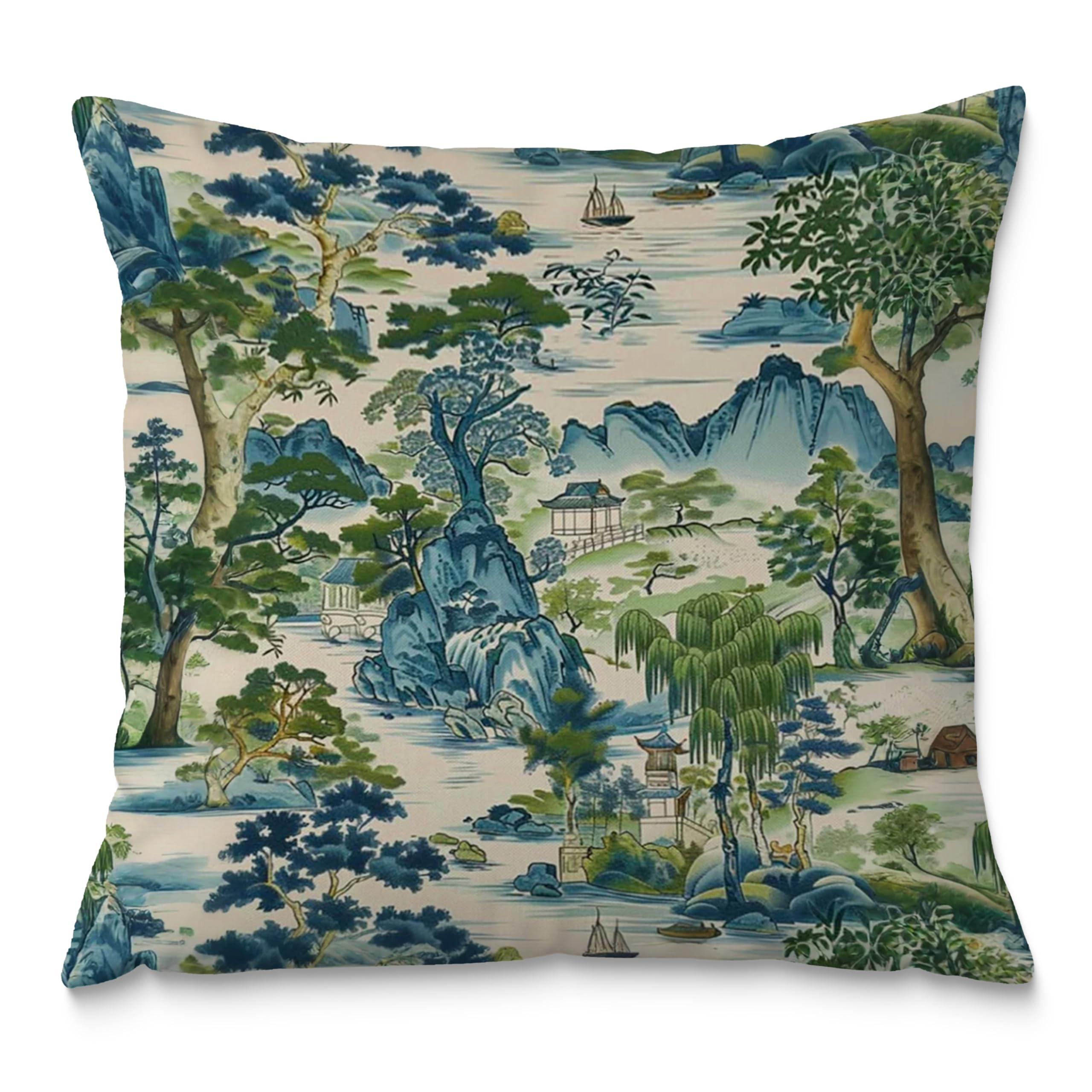 Chinoiserie Pillow Covers 18x18, Chinoiserie Decor, Grandmillennial Home Decor, Chinoiserie Beddi... | Amazon (US)