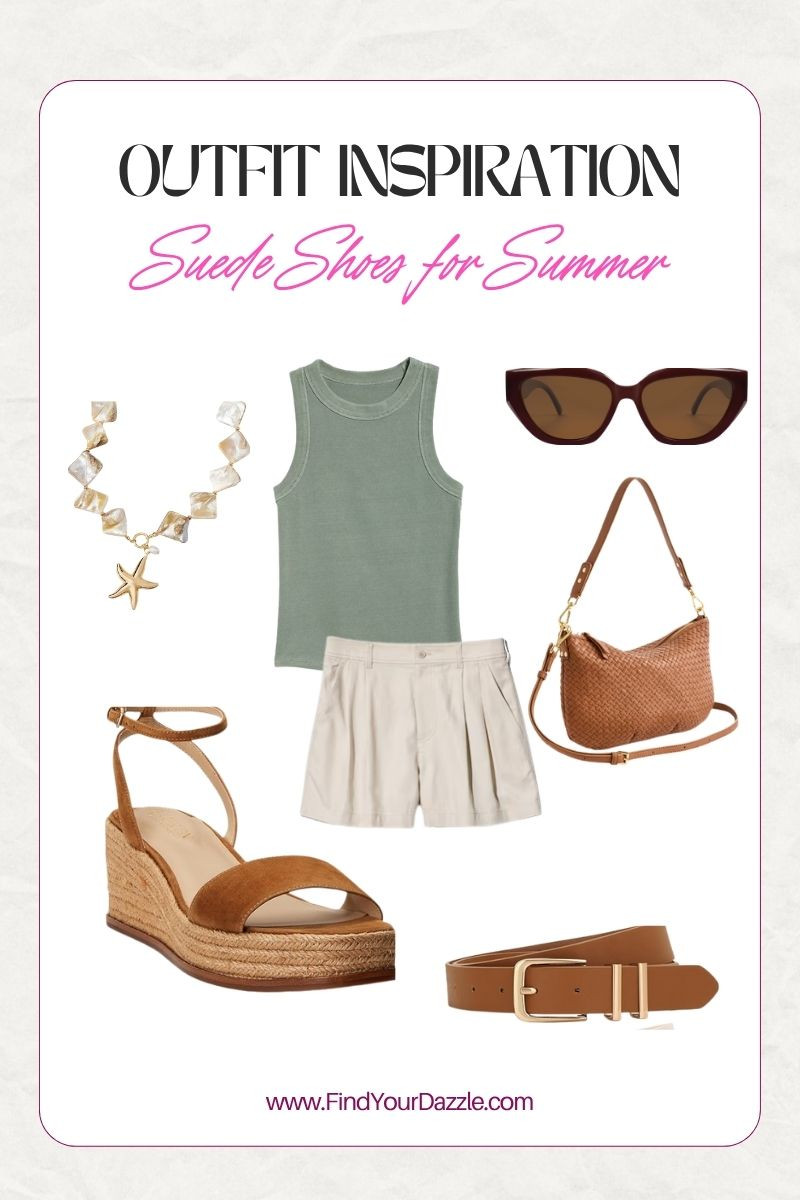 Summer linen shorts with suede sandals, tank, woven bag, sunglasses and belt.  

#LTKPetite #LTKFindsUnder100 #LTKSeasonal