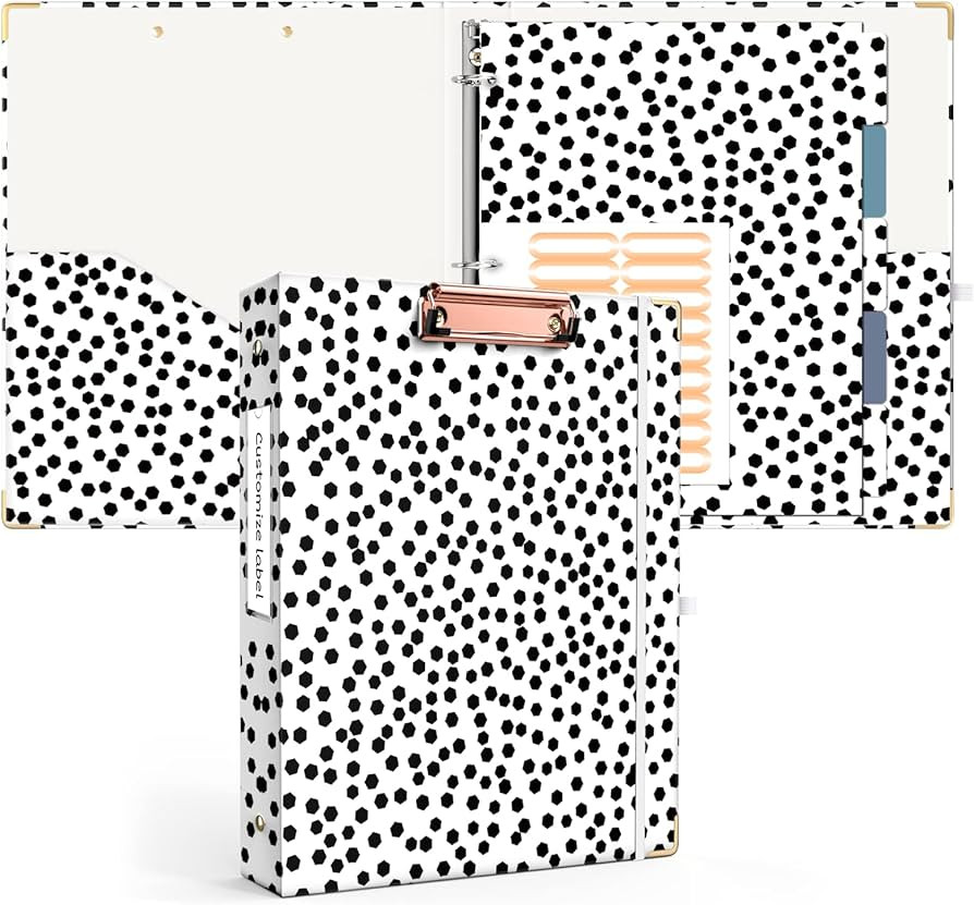 Ospelelf 3 Ring Binder 1 Inch, Cute Binder for Letter Size (11" x 8.5") with 5 Tab Dividers, File... | Amazon (US)