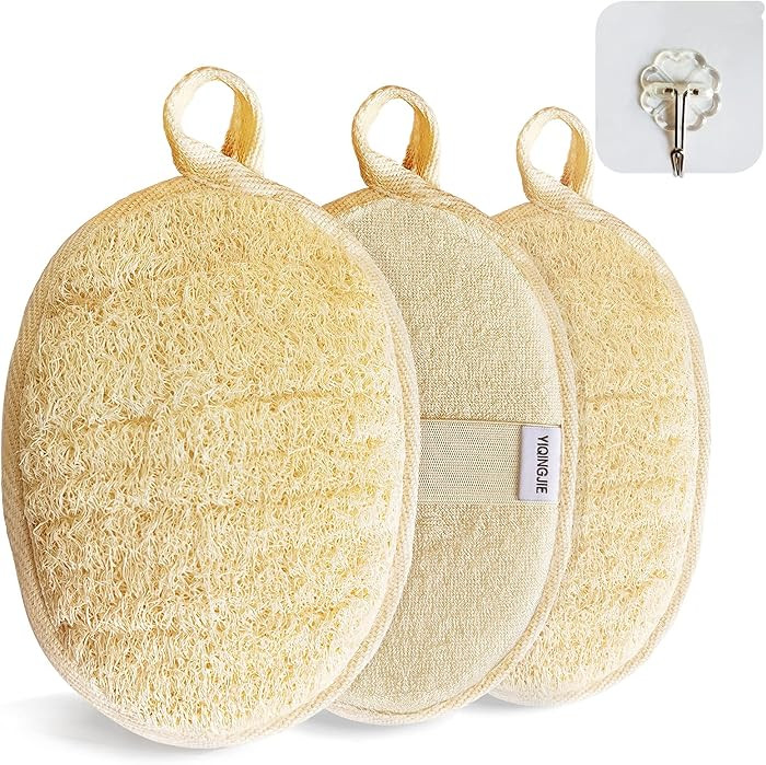 Natural Loofah Sponge Exfoliating Body Scrubber (3 Pack),Made with Eco-Friendly and Biodegradable... | Amazon (US)