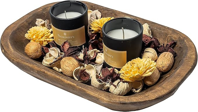 Amazon.com: Decorative Bowl Home Decor 10 x 14 Inches, Wooden Dough Bowl Decor Wooden Bowl Decor ... | Amazon (US)