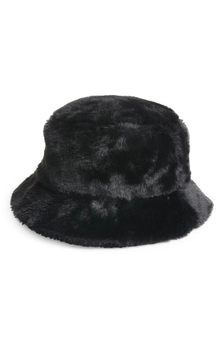 Open Edit Plush Faux Fur Bucket Hat | Nordstrom | Nordstrom