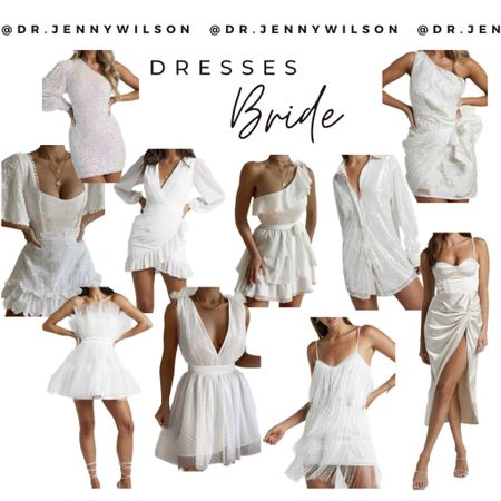 White dresses for the bride! For any bridal occasion, bachelorette party, bridal shower, wedding shower, wedding rehearsal, rehearsal dinner. Little white dresses.  

#LTKunder100 #LTKstyletip #LTKwedding
