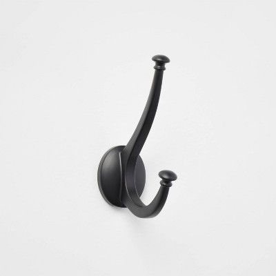 New Traditional Double Hook Matte Black - Threshold™ | Target