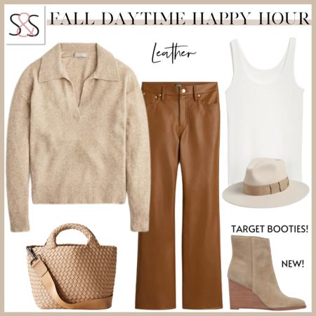 Celebrate fall, pumpkins, and apples in an outfit that goes anywhere. Faux leather pants and a long sleeve polo are the perfect outfit for these booties  

#LTKSeasonal #LTKstyletip #LTKfindsunder50
