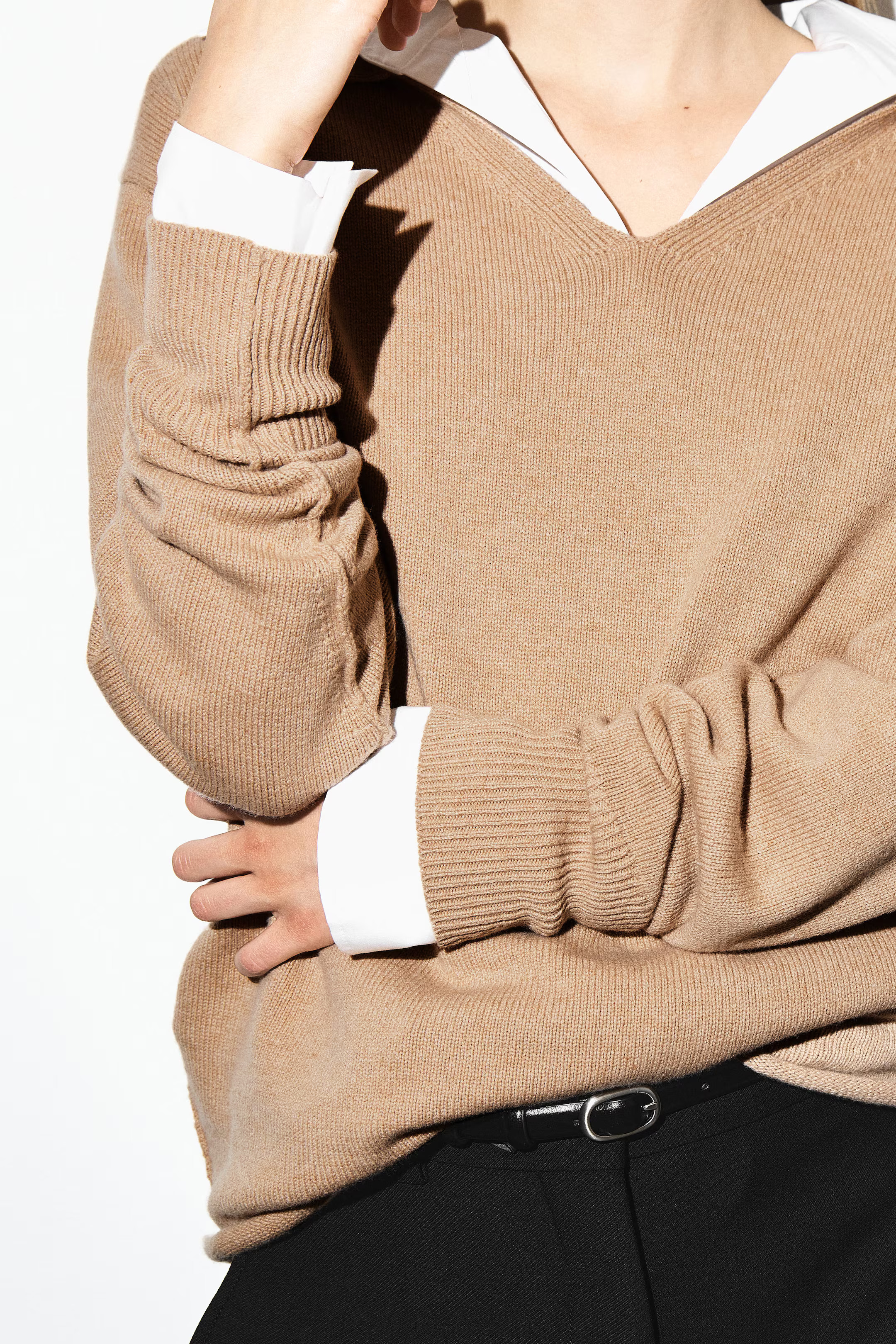 MERINO WOOL POLO SWEATER - BEIGE MÉLANGE | COS US | COS (EU)