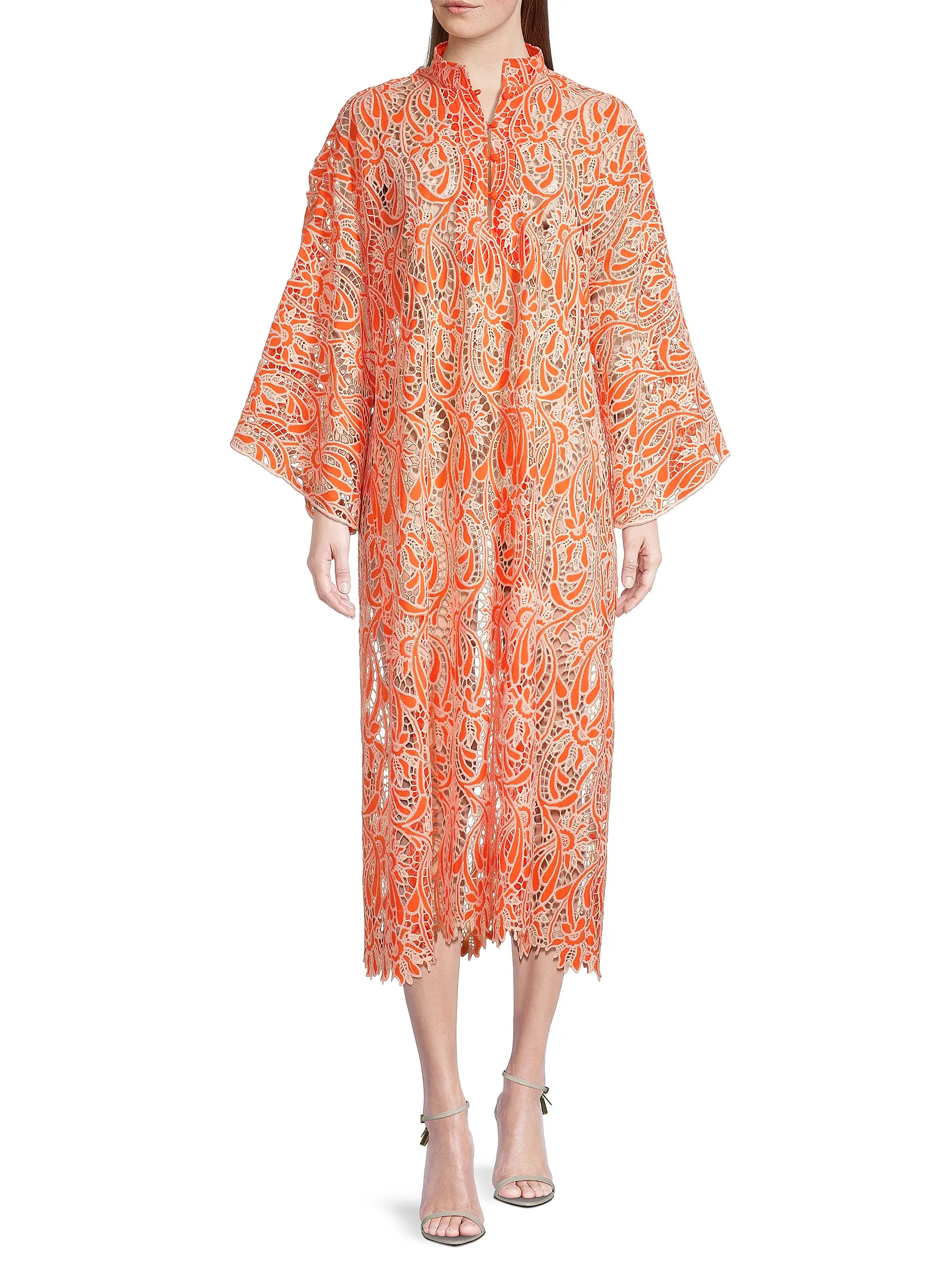 Honeysuckle Floral Lace Caftan Dress | Saks Fifth Avenue