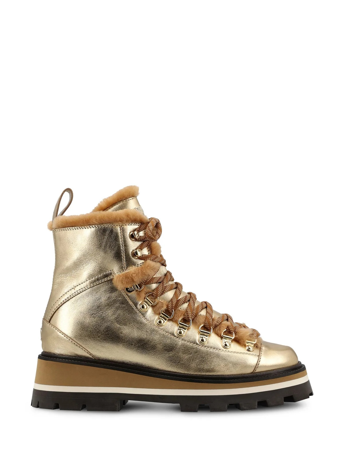 Jimmy Choo Chike Shearling-Trimmed Lace-Up Boots | Cettire Global