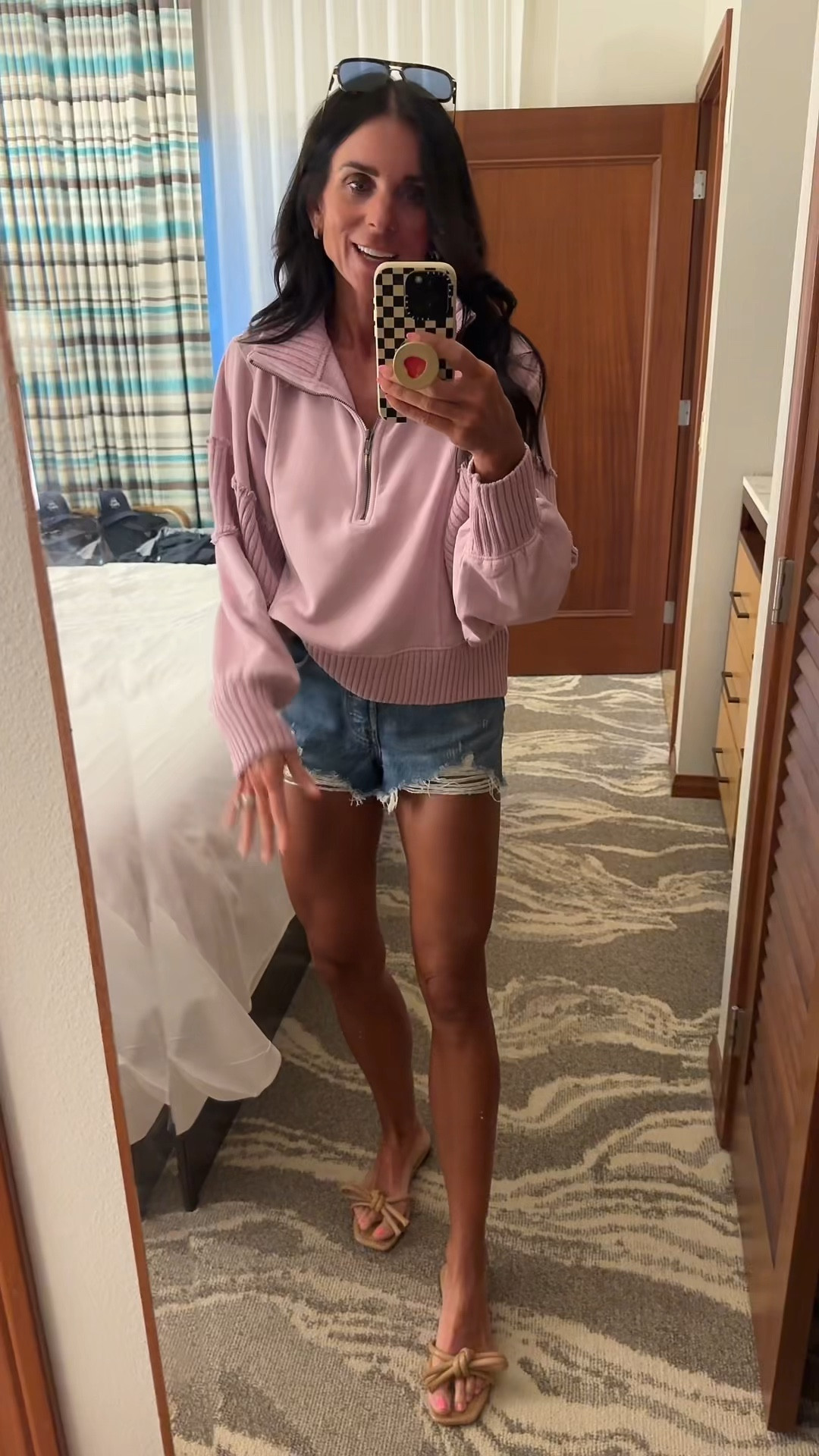 Medium sweatshirt
25 denim shorts 

#LTKStyleTip #LTKSeasonal #LTKFindsUnder100