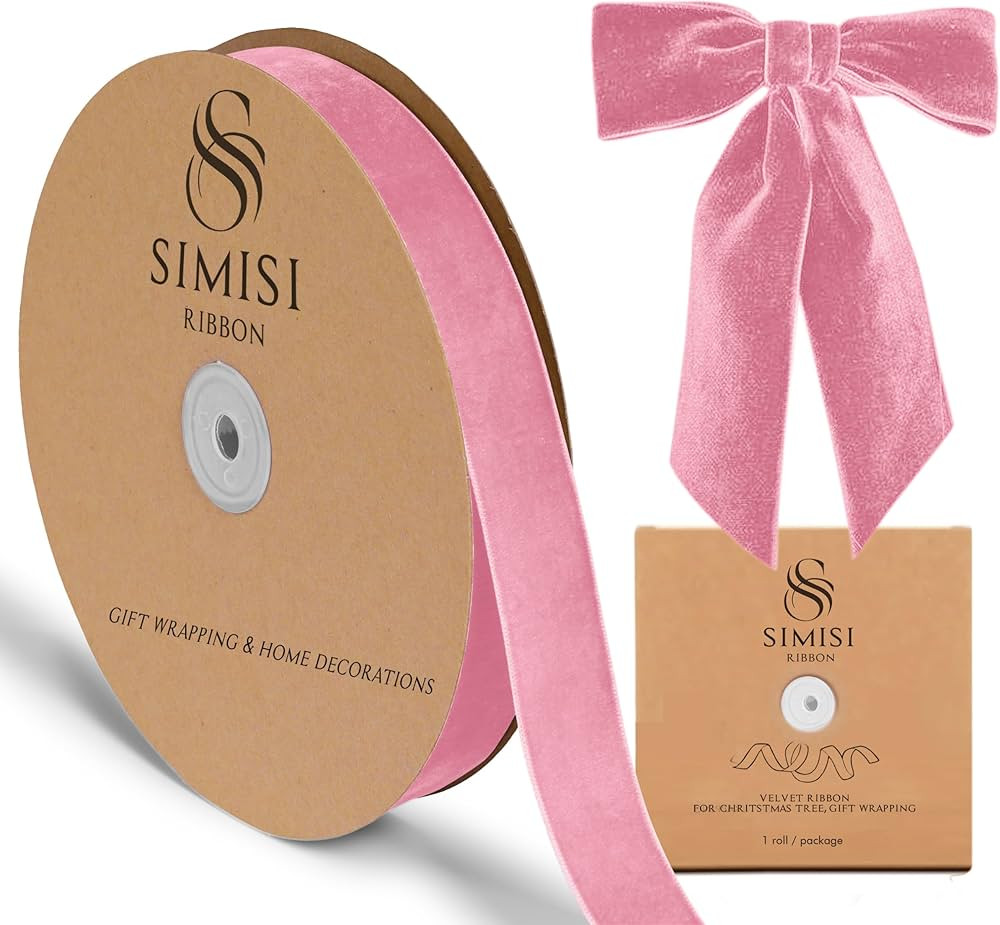 Pink Velvet Ribbon 1'' 25 Yards for Christmas Tree, Gift Wrapping, Flower Bouquet, Wreath Decorat... | Amazon (US)