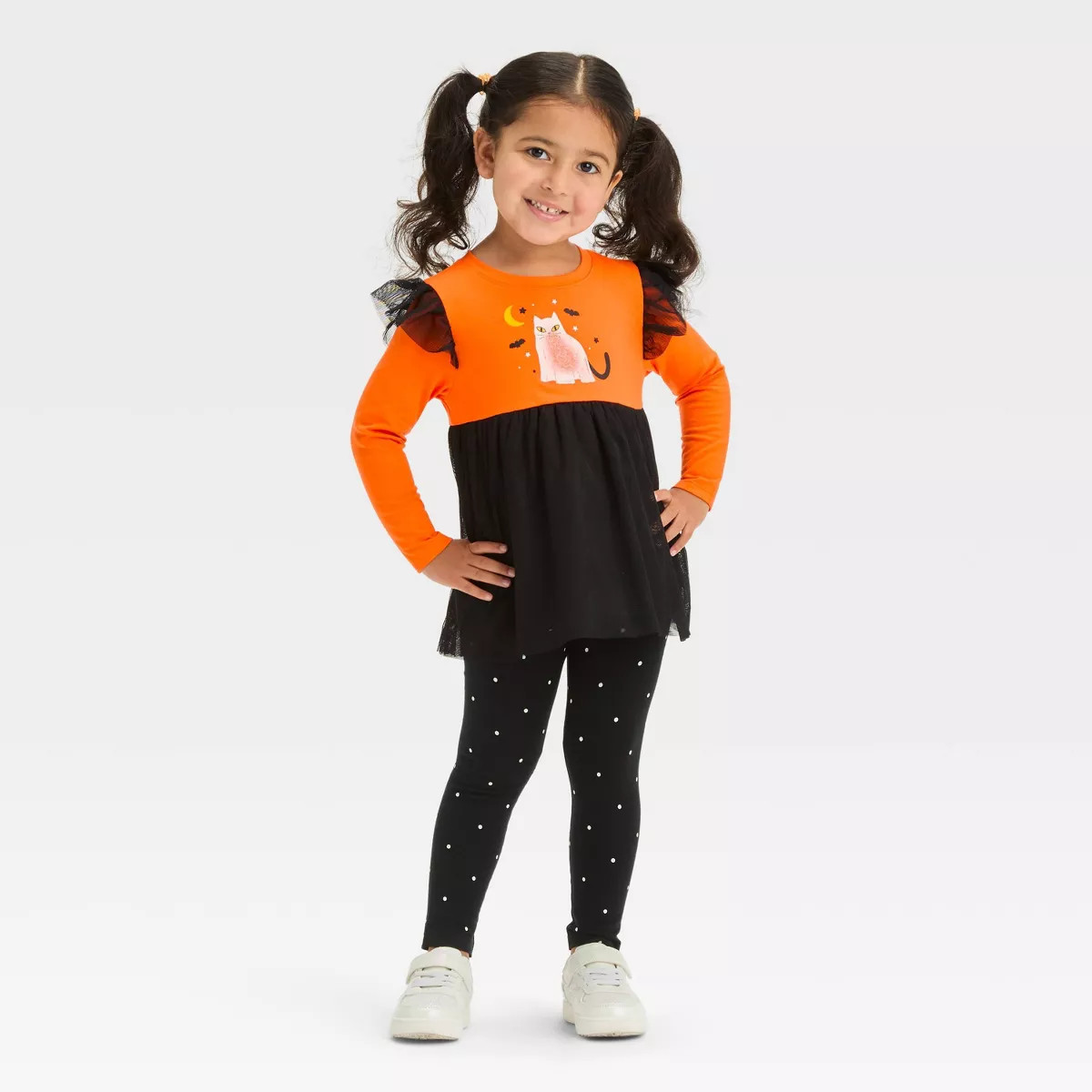 Toddler Girls' Long Sleeve Top & Bottom Set - Cat & Jack™ Orange | Target