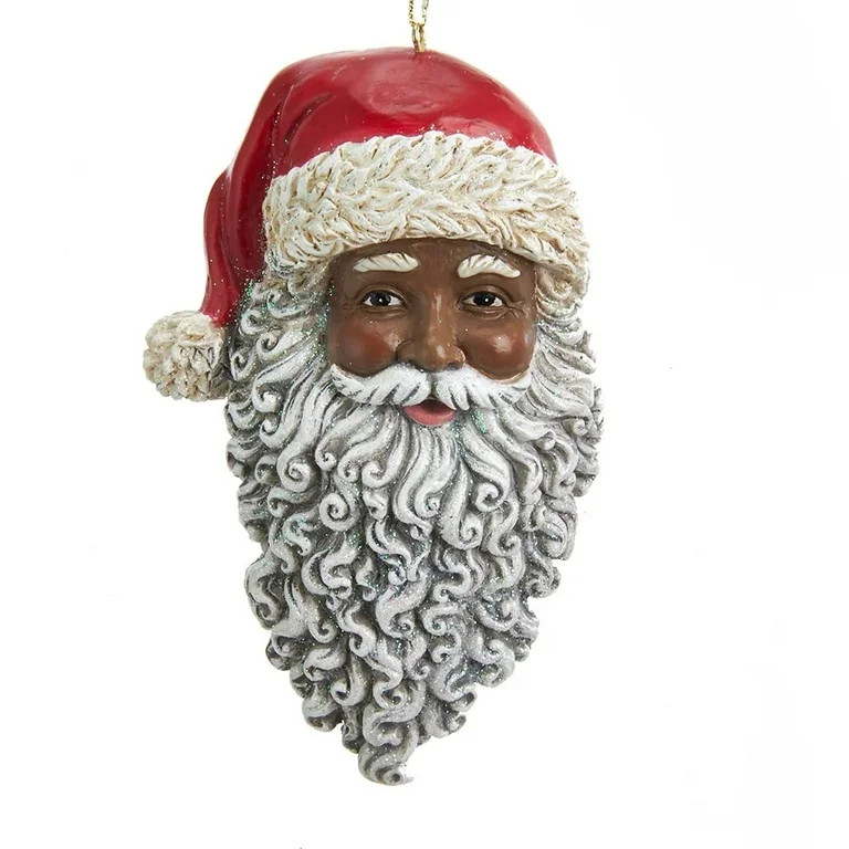 Kurt Adler Resin African American Santa Head Christmas Tree Ornament, 1 Count, 4.5" H x 3.0" W x ... | Walmart (US)