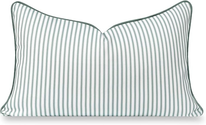 Hofdeco Premium Coastal Grandmillennial Patio Indoor Outdoor Lumbar Pillow Cover Only, 12"x20" Wa... | Amazon (US)