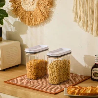 Cereal Containers Storage Set, Airtight Food Storage Container with Lid 4L/135.2oz, 2PCS BPA-FREE Plastic Pantry Organization Canisters for Rice Cerea | Wayfair North America