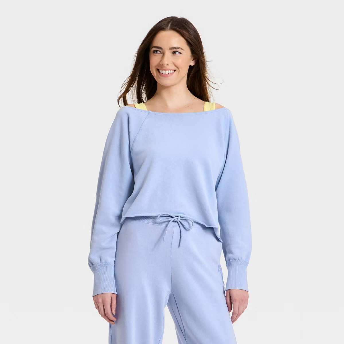 Women's French Terry Off-The-Shoulder Sweatshirt - JoyLab™ | Target