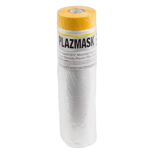 PlazMask Pre-Taped Masking Film, 5-Feet X 65-Feet | Amazon (US)