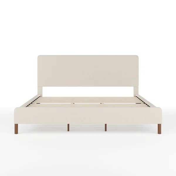 Martha Stewart Britta Upholstered Platform Bed With Piped Detail Headboard | Wayfair North America
