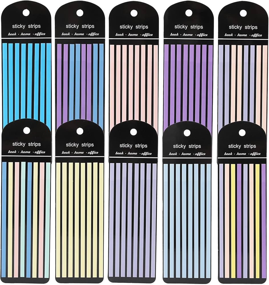 1600PCS Highlighter Tape Set, Transparent Sticky Long Page Markers Tabs,Page Markers For Notebook... | Amazon (US)