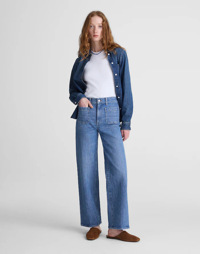 The Emmett Wide-Leg Full Length Jean: Patch Pocket Edition | Madewell