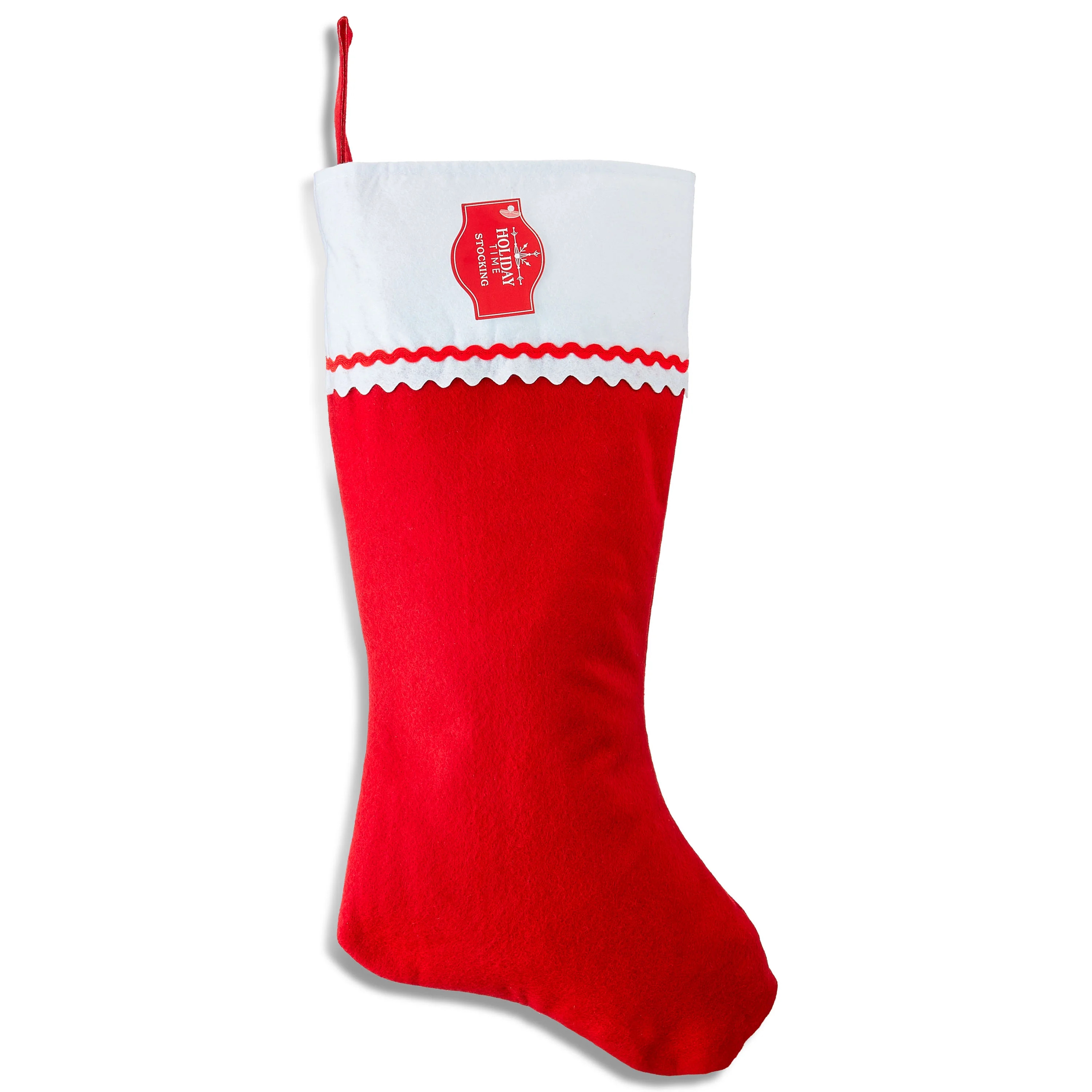 Felt Christmas Stocking, Red and White, 19", by Holiday Time | Walmart (US)
