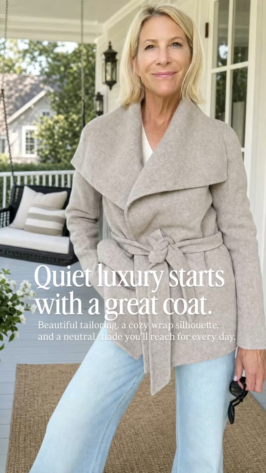 A wrap coat is one of those timeless pieces you’ll wear season after season. I love the soft neutral color, flattering tie waist, and oversized collar, it instantly makes even jeans and a sweater feel polished. This is the kind of investment piece you’ll reach for year after year.

👩‍💻 LTK PRO TIPS
❤️ Heart = Support my posts ;-)
🔖 Save = Get sale & restock alerts for the things you love!
📋 Lists = Keep favorites organized (List ideas: Christmas, Birthdays, and Vacations!)
📲 Share = Send lists and products to a friend (or your daughters like me).
💬 Comment = Ask me anything, and I’ll answer. ;-)

#LTKootd #LTKSeasonal #LTKOver40