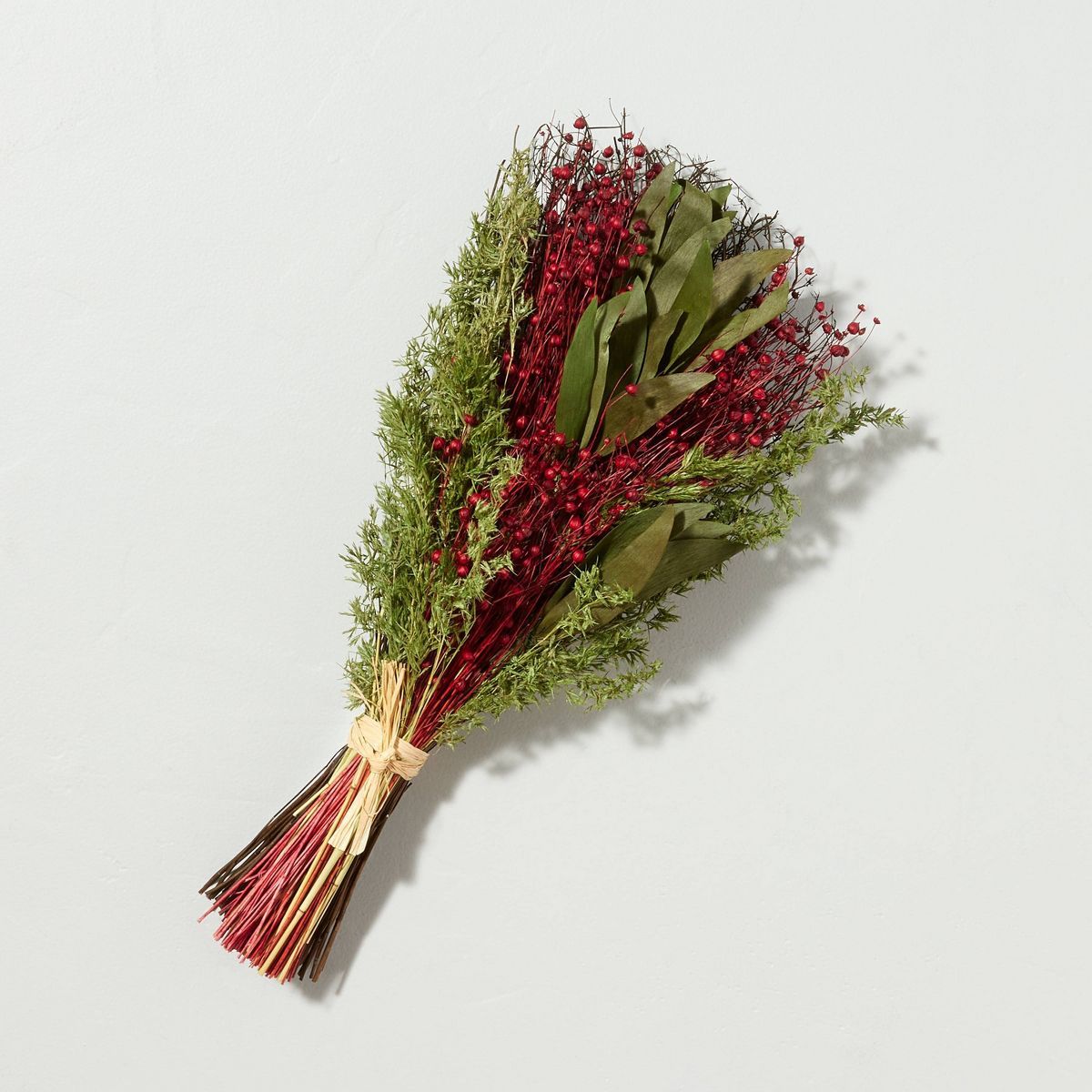 20" Preserved Mixed Leaf & Berry Christmas Stems Bundle - Hearth & Hand™ with Magnolia | Target