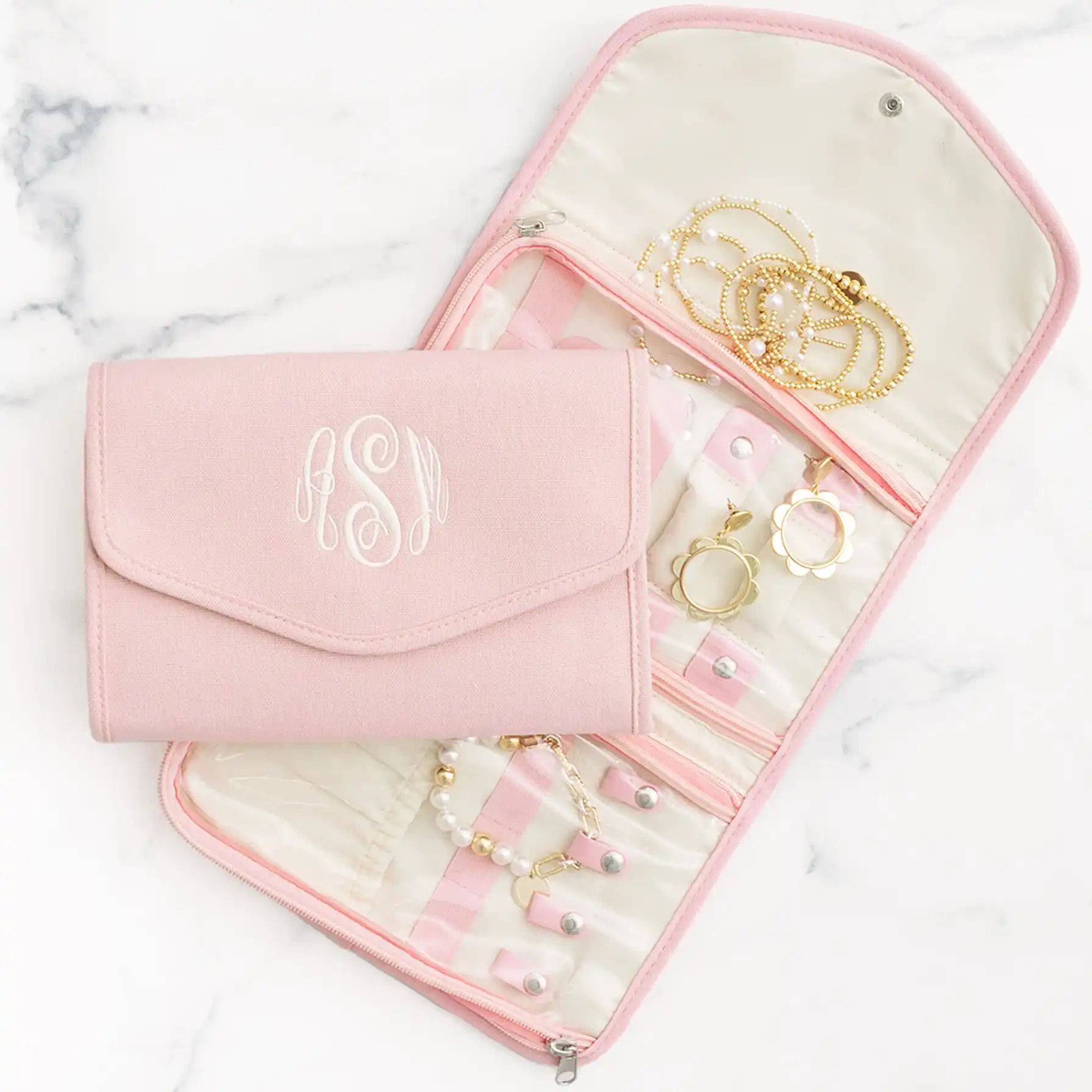 Monogrammed Travel Jewelry Organizer | Marleylilly
