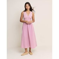 Nobody's Child Pure Cotton Gingham V-Neck Midi Dress Pink Mix | Marks & Spencer (UK)