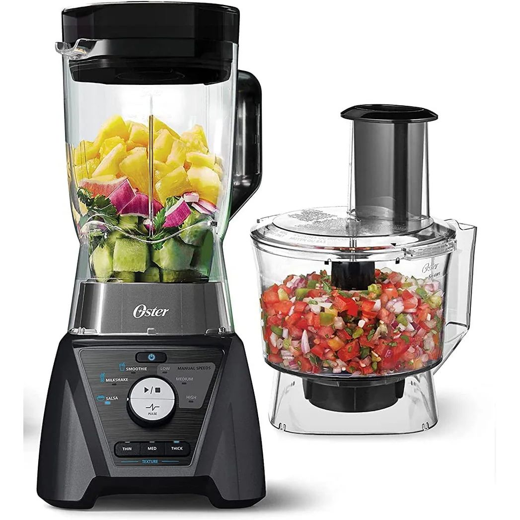 Oster Blender and Food Processor Combo with 3 Settings for Smoothies, Shakes, and Food Chopping - Metallic Gray | Bed Bath & Beyond