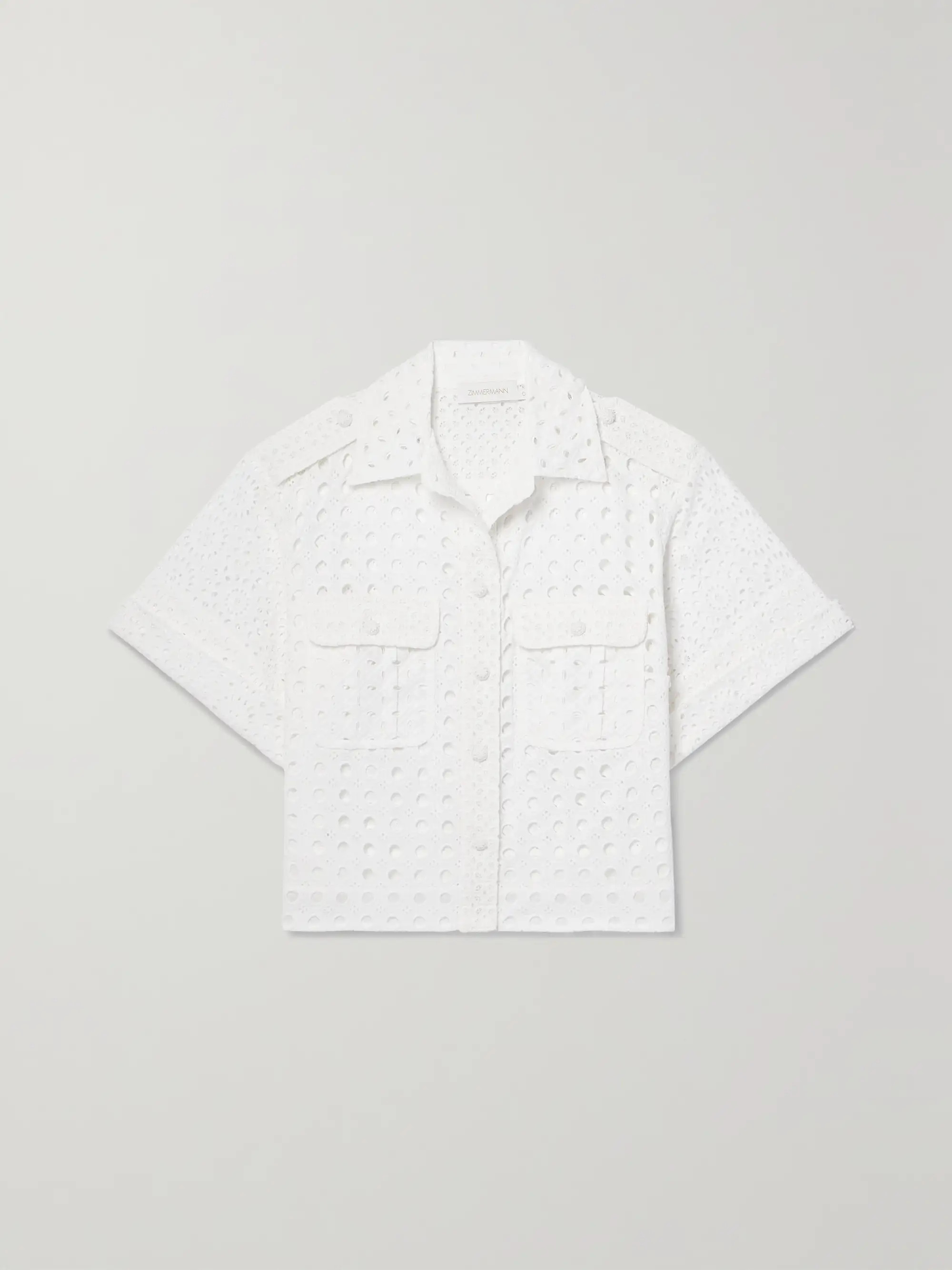 Matchmaker cropped broderie anglaise cotton shirt | NET-A-PORTER (US)