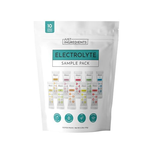 JUST INGREDIENTS Electrolyte Sample Pack – 10 Stick Variety | Hydration Powder Packets | Real Fruit Electrolytes | 3:1 Potassium to Sodium Ratio | No Sugar Added | Travel Drink Mix | Amazon (US)