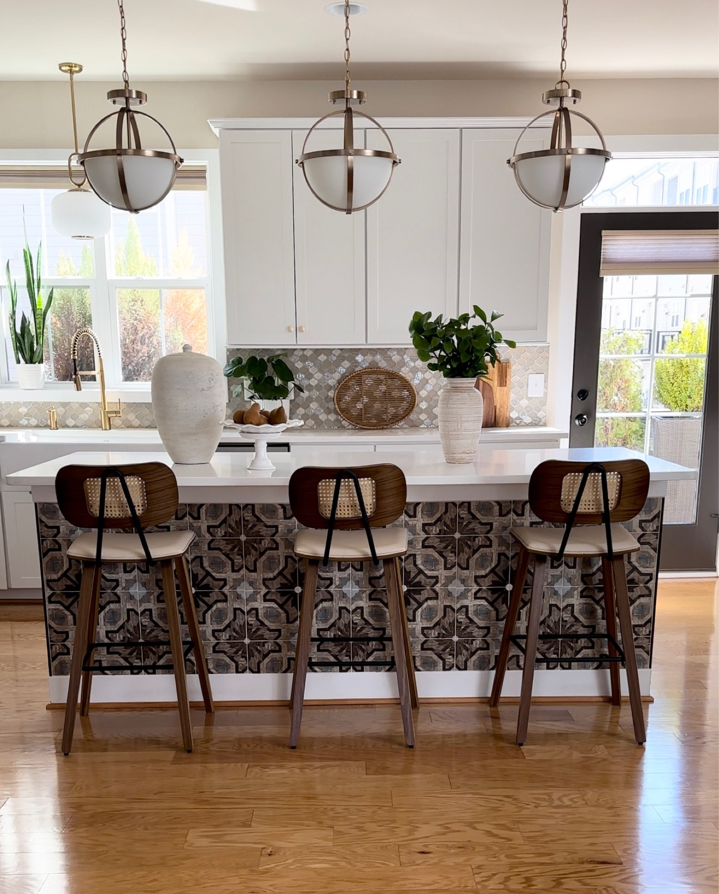Kitchen island styled with modern and rustic decor.

#LTKhome