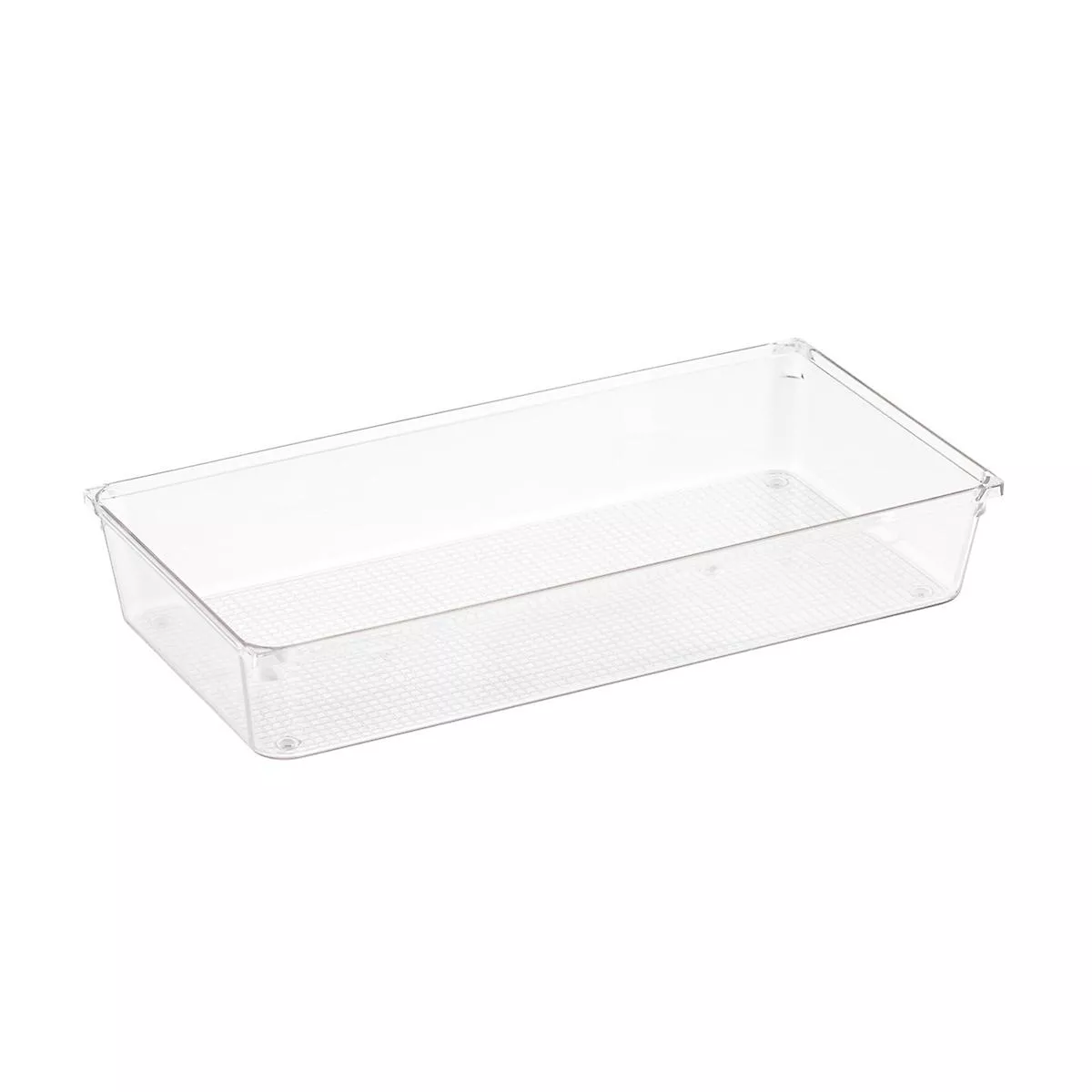 iDESIGN Linus Shallow Drawer Organizer Clear 6x12x2