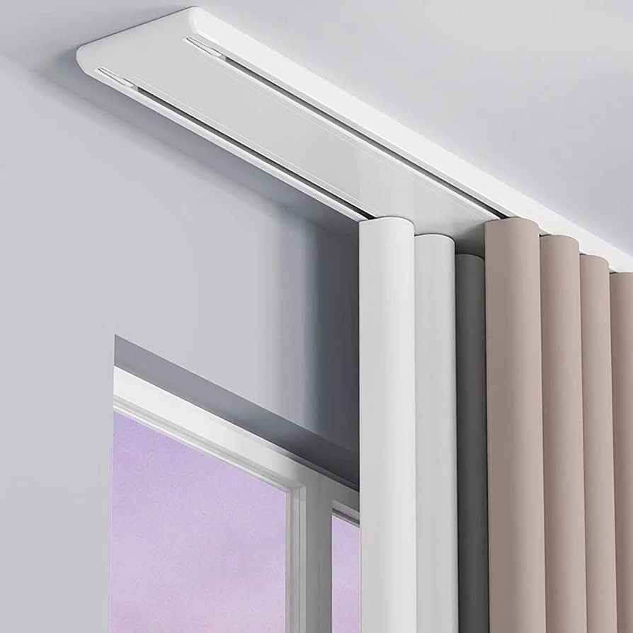 Double Row Curtain Track Silent Curtain Track Heavy Duty Drop Ceiling Curtain Track for Curtains-... | Amazon (US)