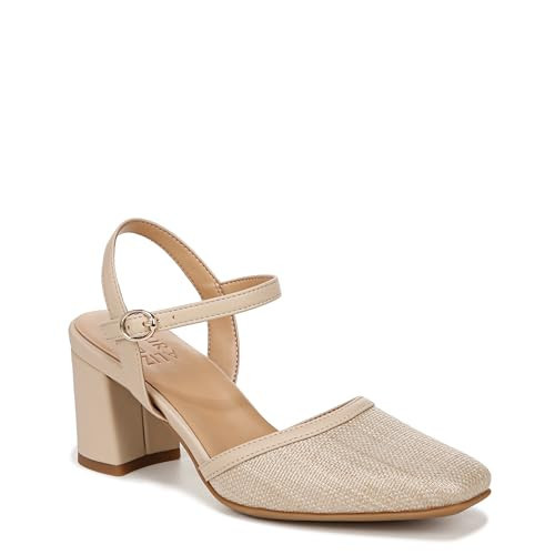 Naturalizer Womens Wave Ankle Strap Closed Toe Dress Heels Tan Straw 11 W | Amazon (US)