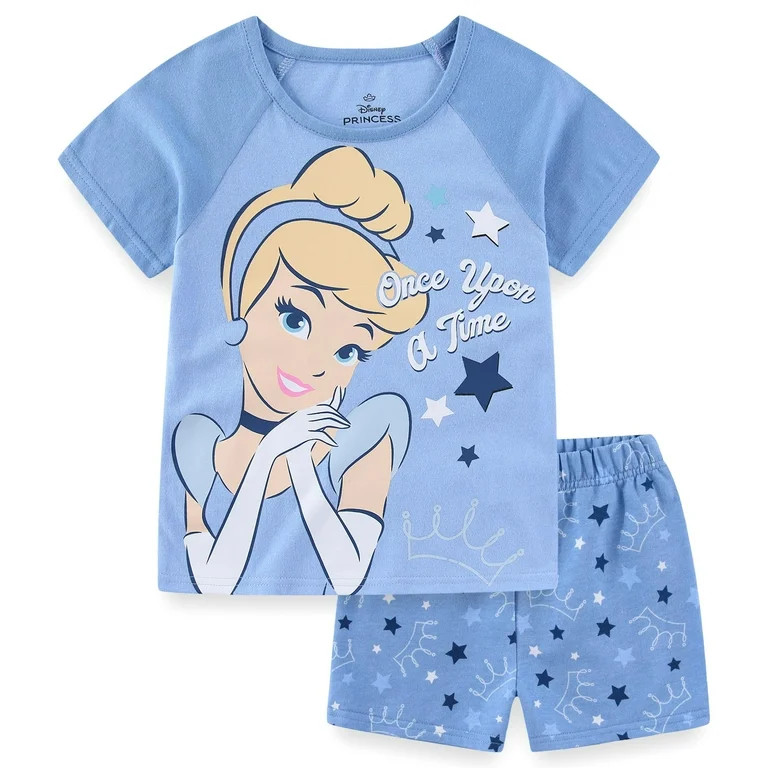 Disney Princess Cinderella Short Sleeve T-Shirt and French Terry Shorts Set (Girls), 2 Piece Set,... | Walmart (US)