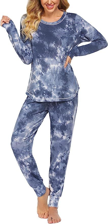 Ekouaer Pajamas Women’s Long Sleeve Sleepwear with Long Pants Soft Loungewear Pj Set S-XXL | Amazon (US)