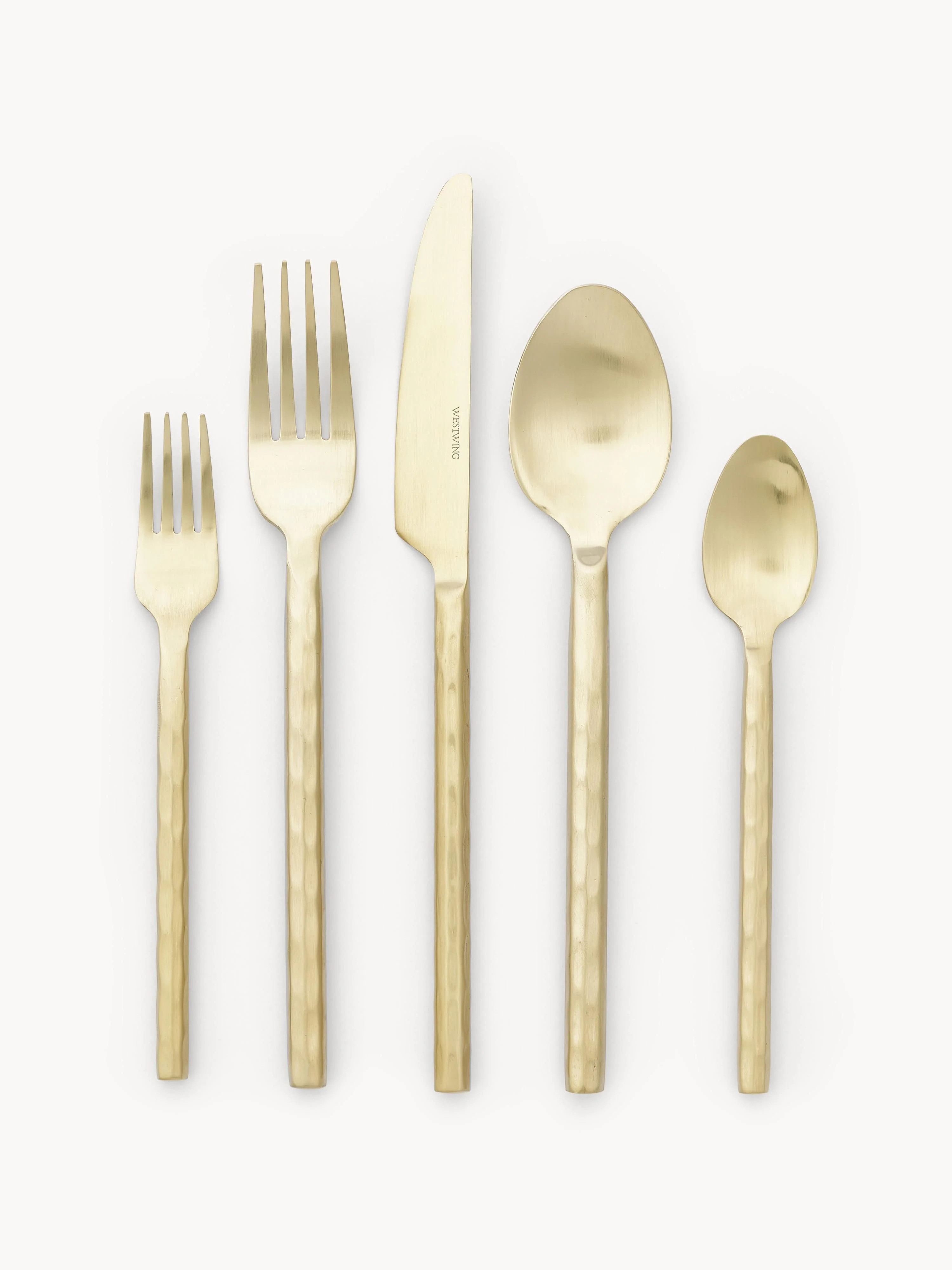 Brushed Cutlery Set Miles with Hammered Handles, in various set sizes | Westwing UK