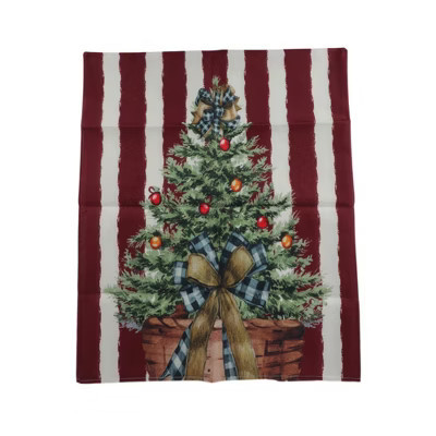 Unique Bargains Dining Chair Slipcovers Linen Red White 22.83 " x 19.29 " 1 Pc Striped Christmas Tree | Target