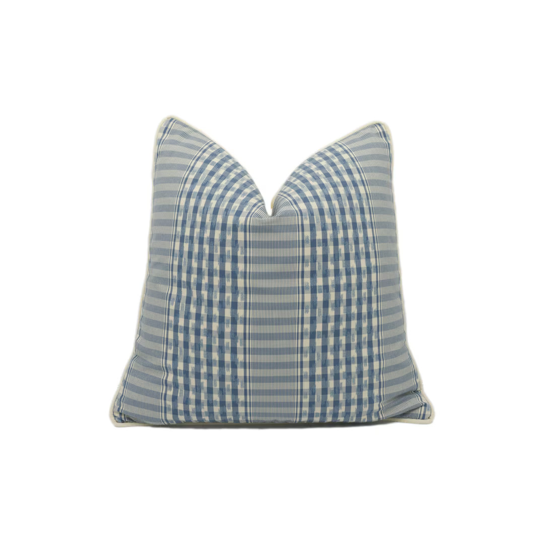 Colefax and Fowler - Langham Check - Blue - Charming Vintage Inspired Country Cushion Cover - Han... | Etsy (US)