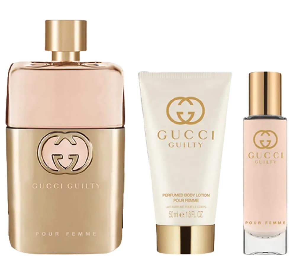 Gucci Guilty 3 Piece Hardbox Gift Set for Women (3 Ounce Eau de Parfum Spray + 1.6 Ounce Perfumed... | Amazon (US)