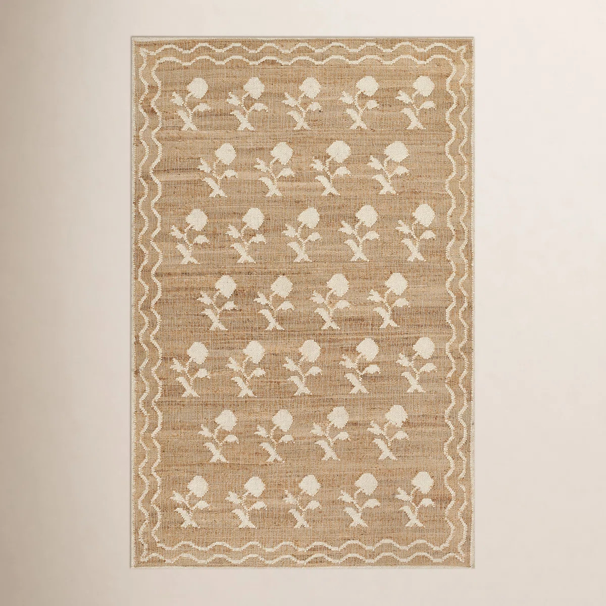 Erin Gates by Momeni Orchard Leaning Flower Jute and Wool Hand Woven Ivory Area Rug | Wayfair North America