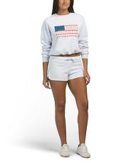 2pc American Flag Sweatshirt And Micro Shorts Set | TJ Maxx