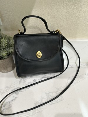 Vintage COACH Regina Bag #9983 black Leather 90s Crossbody Top Handle Strap tag | eBay US