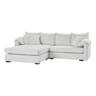 JAYDEN CREATION Carlo Modern 104 in. 2-Piece Fabric Upholstered Reversible Sectional Sofa with St... | The Home Depot
