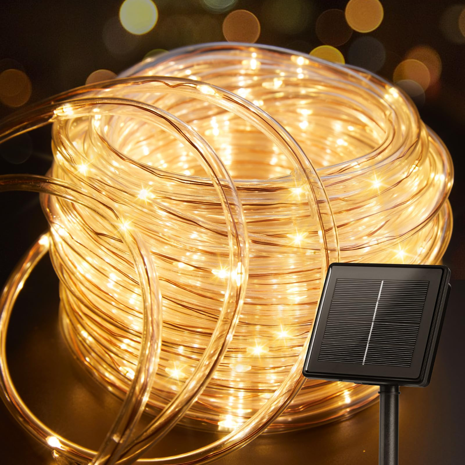 Brightown Solar Rope Lights, 39FT 100LED Outdoor Solar String Lights, IP65 Waterproof Solar Power... | Amazon (US)